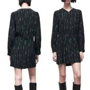 NWT ZARA Gabriela Abstract Printed Long Sleeve Mini Dress SZ S